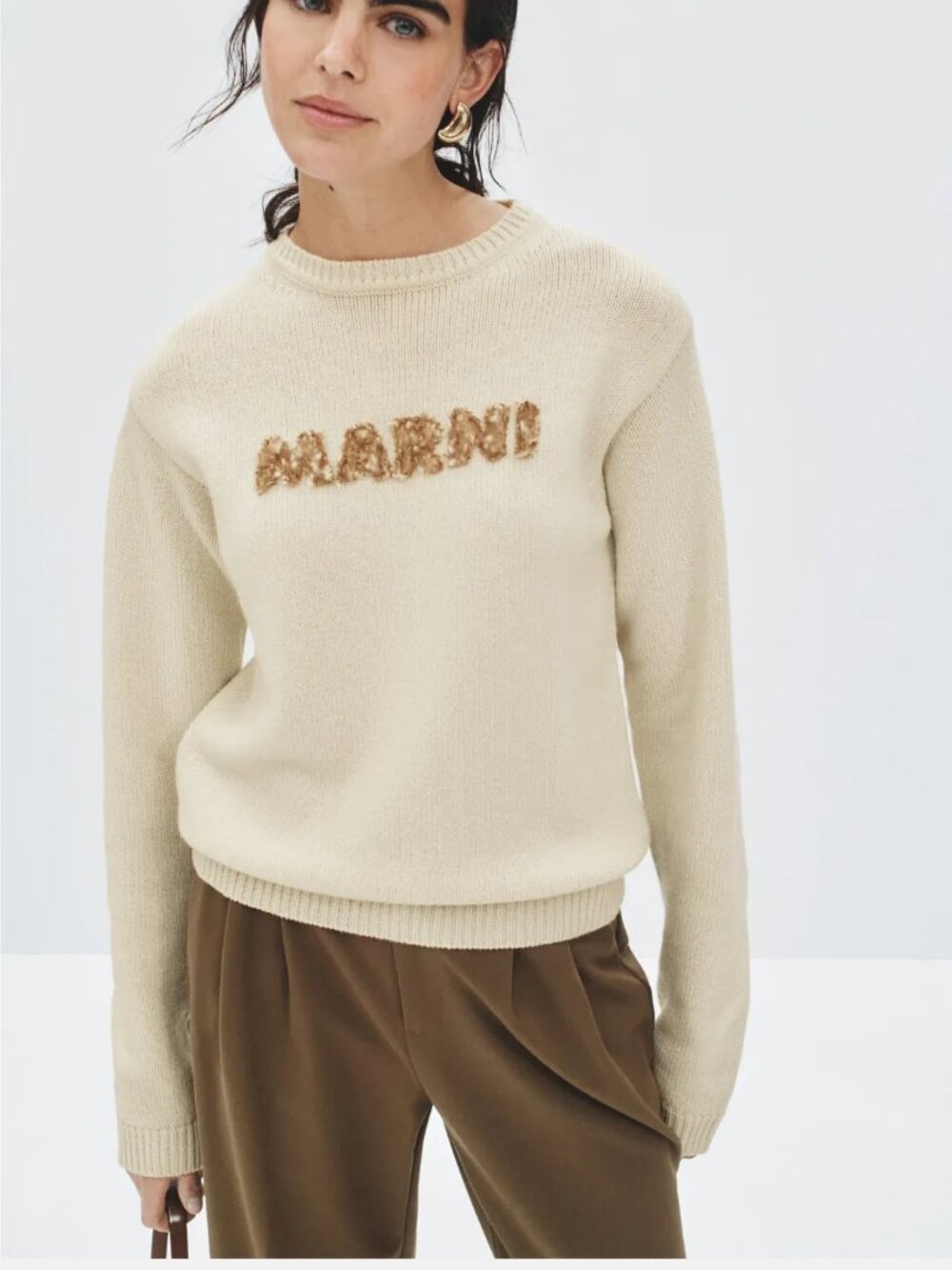 Marni Round Neck Sweater 100% Virgin Wool Size 38 US 2 MSRP $875